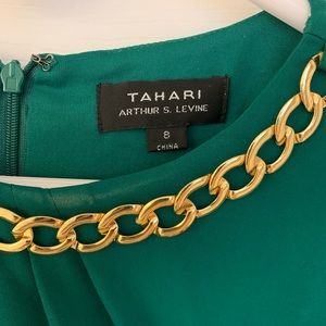 Tahari Green Dress, Long Sleeve.